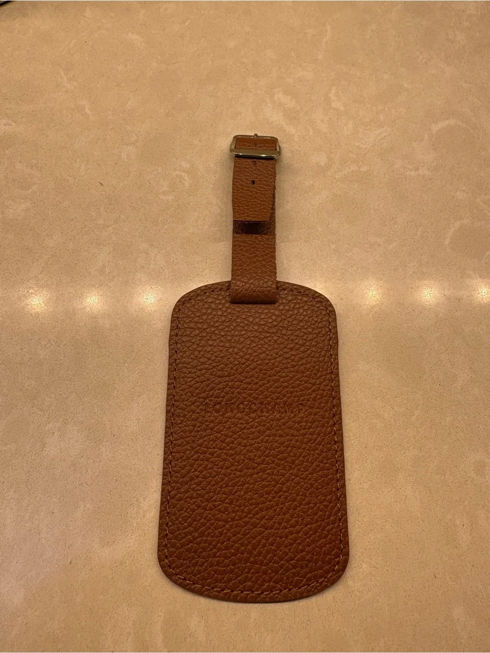 NWOT Longchamp Luggage Tag Beautiful brown leather